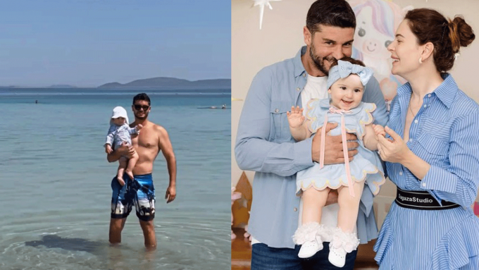 Berk Oktay ve Yıldız Çağrı Atiksoy’un Aile Tatili: Kızları Mira Milena ile Deniz Keyfi